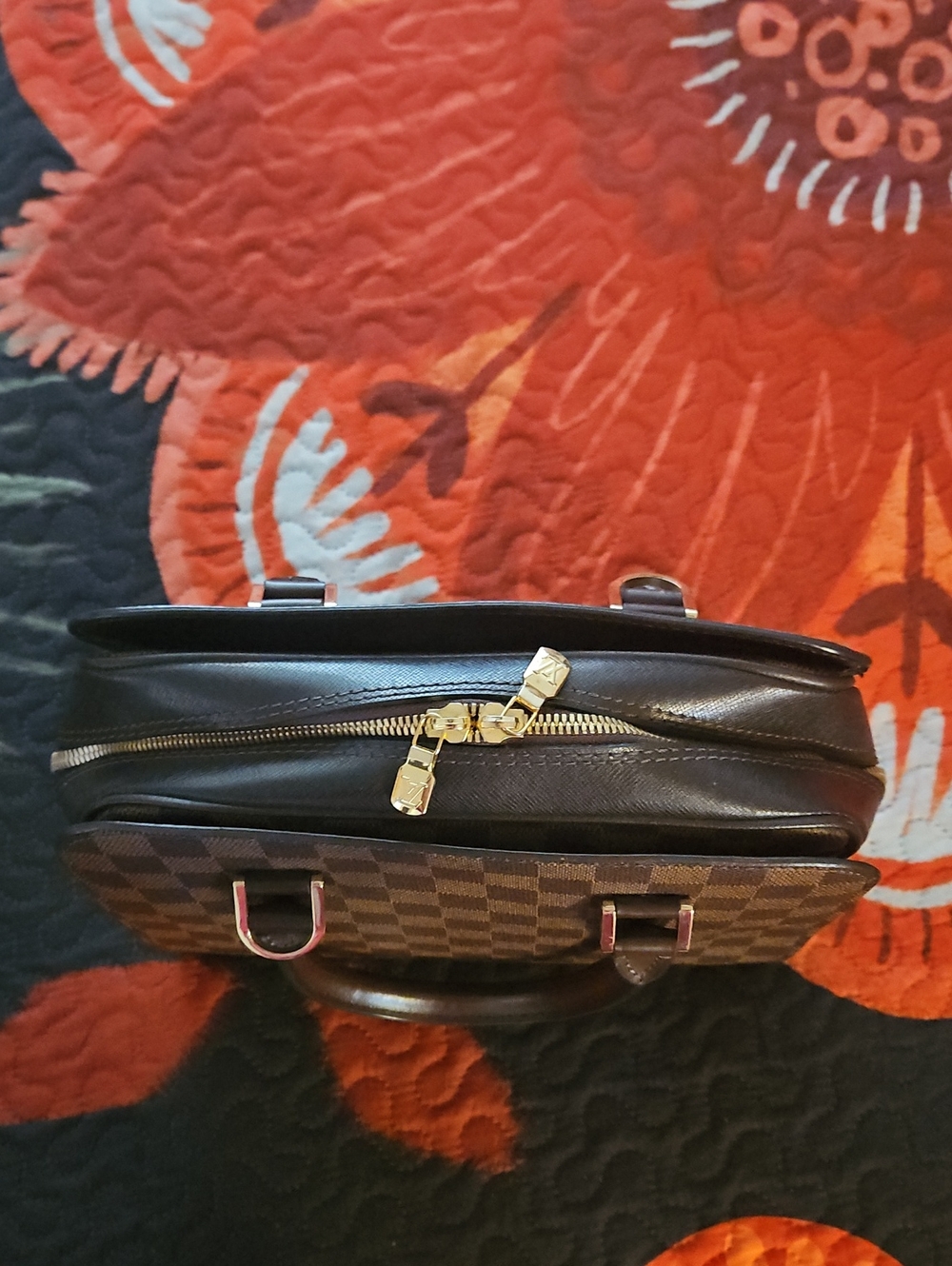 Brown Checkered Satchel Handbag - Picture 2 of 7